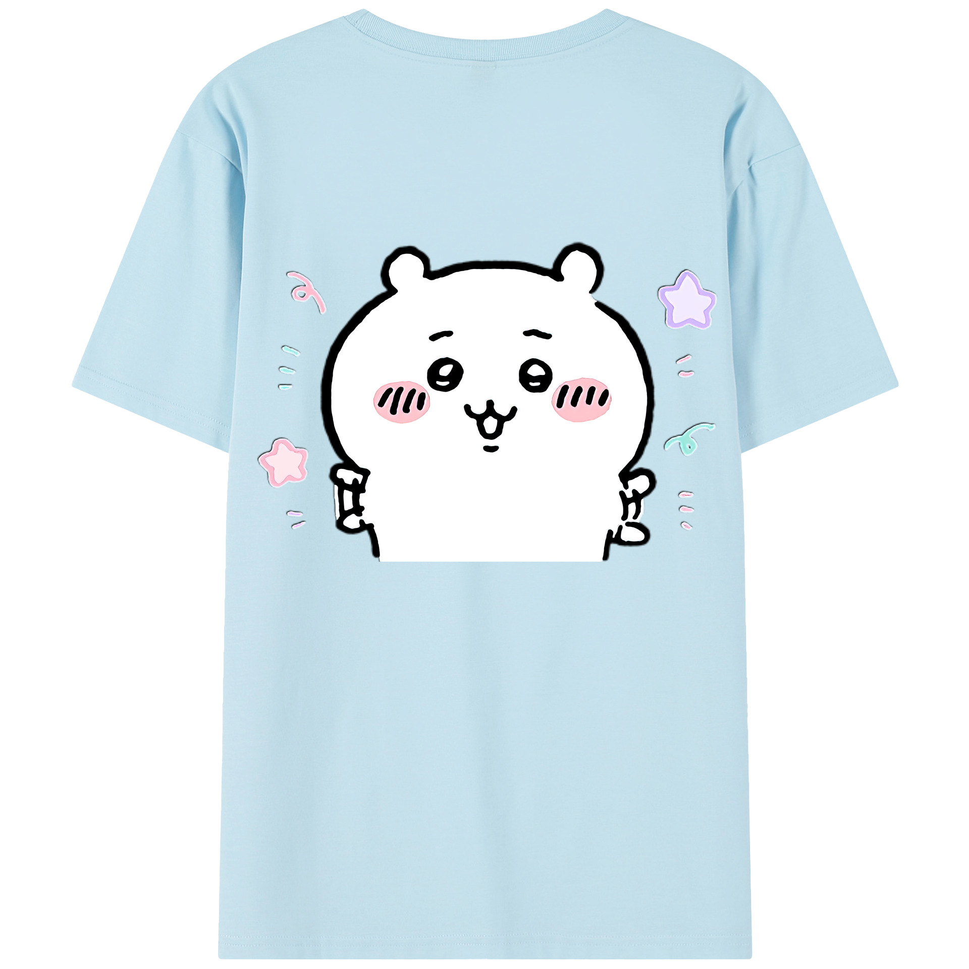 （画像用） ちいかわ ちいかわ Chii-kawa chiikawa 綿100％半袖Tシャツ（背面プリント）